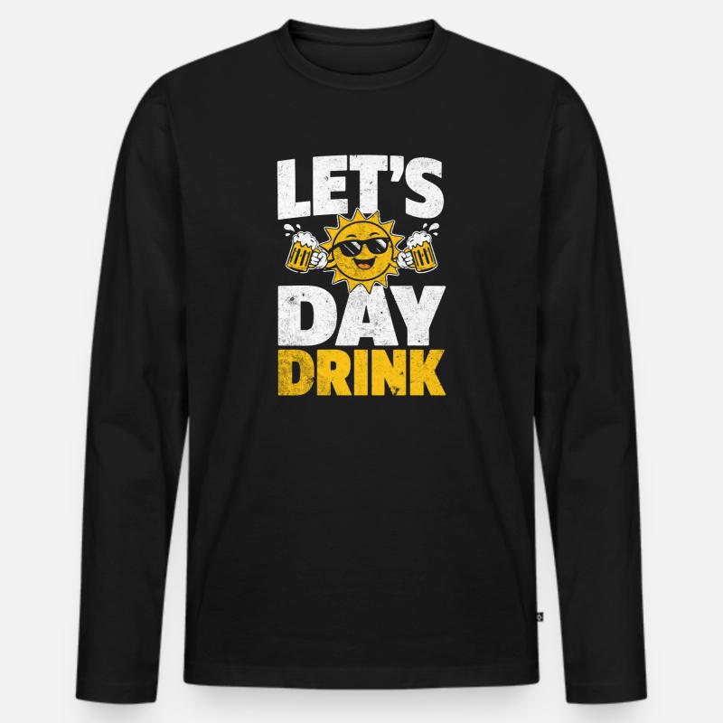Sonne Bierparty Shirt Design - Männer Premium Bio Langarmshirt - Schwarz