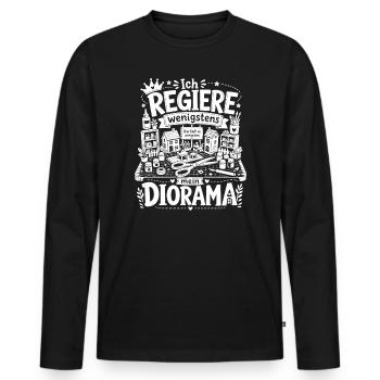 Ich regiere wenigstens mein Diorama - Männer Premium Bio Langarmshirt - Schwarz - Vorne - Nico (187cm)
