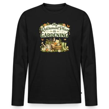 Plan de retraite Jardin Jardinage Passionnés Jardinage Fleurs Retraite - T-shirt manches longues Premium bio Homme - noir - Devant - Nico (187cm)