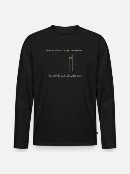 Der Klassiker für Perspektivenwechsel - Männer Premium Bio Langarmshirt - Schwarz