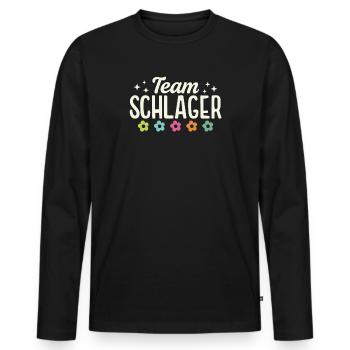 Team Schlager Party Schlagermusik Tanzparty Musik - Männer Premium Bio Langarmshirt - Schwarz - Vorne - Nico (187cm)