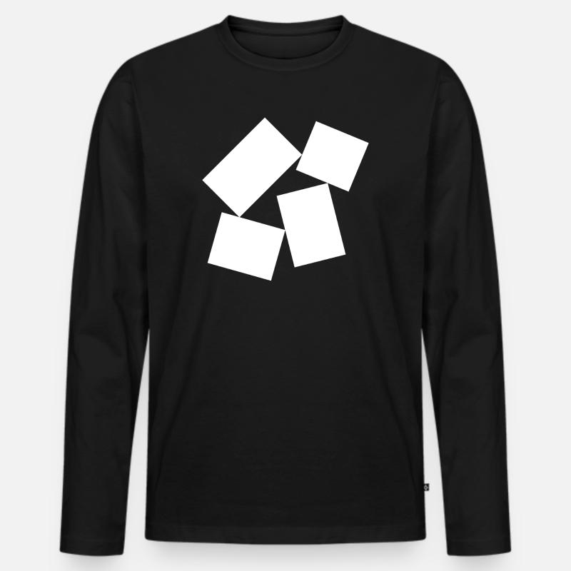Fette Quadrate-Komposition - Männer Premium Bio Langarmshirt - Schwarz