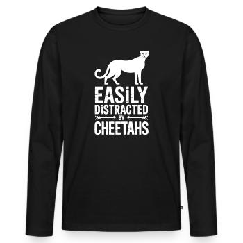 Cheetah Sayings Cheetah Funny Cheetah Gift - Men's Premium Organic Long Sleeve Shirt - black - Front - Nico (187cm)