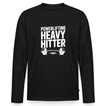 Poids lourd en powerlifting - T-shirt manches longues Premium bio Homme - noir - Devant - Nico (187cm)
