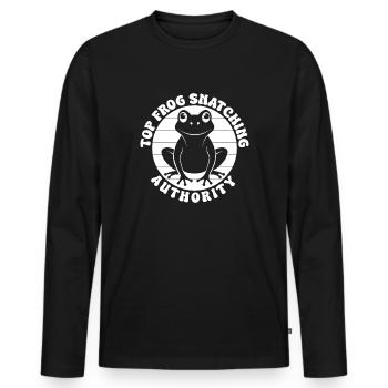 Attrape-grenouilles, meilleure autorité de la capture de grenouilles, grenouille - T-shirt manches longues Premium bio Homme - noir - Devant - Nico (187cm)