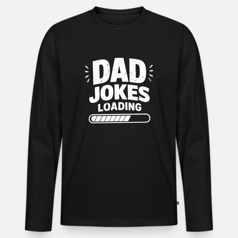dad jokes loading - Männer Premium Bio Langarmshirt - Schwarz