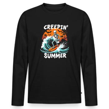 Creepin Summer Summerween Halloween - Männer Premium Bio Langarmshirt - Schwarz - Vorne - Nico (187cm)