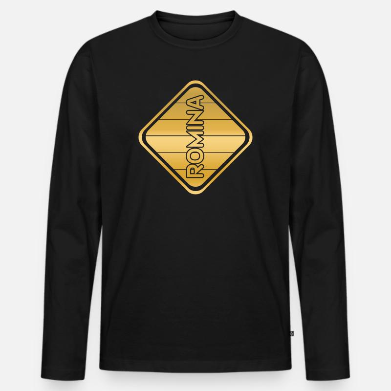 Romina als Ehefrau - Männer Premium Bio Langarmshirt - Schwarz
