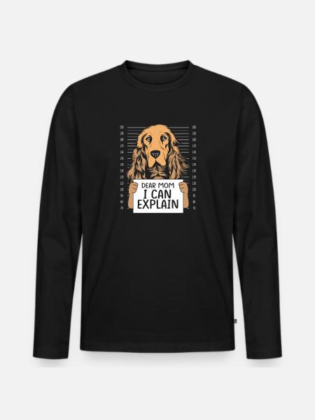Cocker Spaniel Mama Hundemama - Männer Premium Bio Langarmshirt - Schwarz