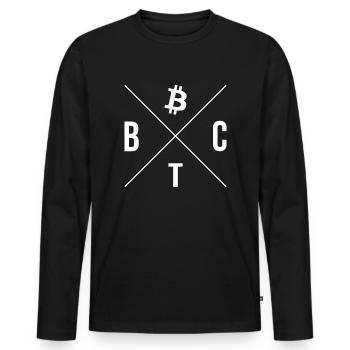 Bitcoin - 21 Million - Cryptocurrency - Männer Premium Bio Langarmshirt - Schwarz - Vorne - Nico (187cm)