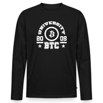 Bitcoin - 21 Million - Cryptocurrency - Männer Premium Bio Langarmshirt - Schwarz - Vorne - Nico (187cm)