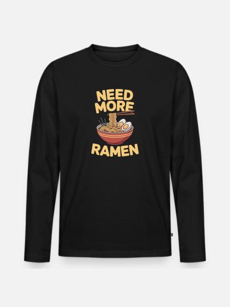 Ramen Noodle Soup Gifts - Men's Premium Organic Long Sleeve Shirt - black