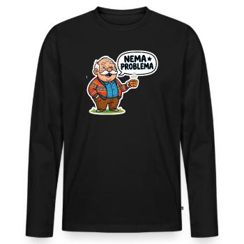 Nema Problema Shirt Lustig Balkan Jugo Geschenk - Männer Premium Bio Langarmshirt - Schwarz - Vorne - Nico (187cm)