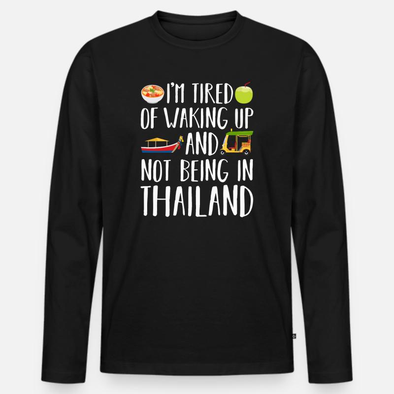 Thailand - Männer Premium Bio Langarmshirt - Schwarz