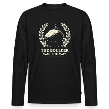 Der Felsen war der Weg - Männer Premium Bio Langarmshirt - Schwarz - Vorne - Nico (187cm)