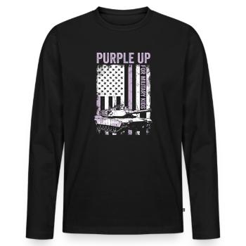 Purple for Military Kids Tank Military Kid - Men's Premium Organic Long Sleeve Shirt - black - Front - Nico (187cm)