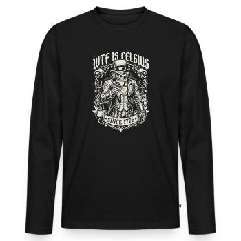C’est quoi ce délire de Celsius Skeleton Funny American - T-shirt manches longues Premium bio Homme - noir - Devant - Nico (187cm)