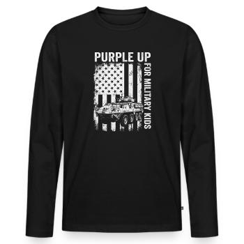 Purple Up For Military Kids APC Military Child - Men's Premium Organic Long Sleeve Shirt - black - Front - Nico (187cm)