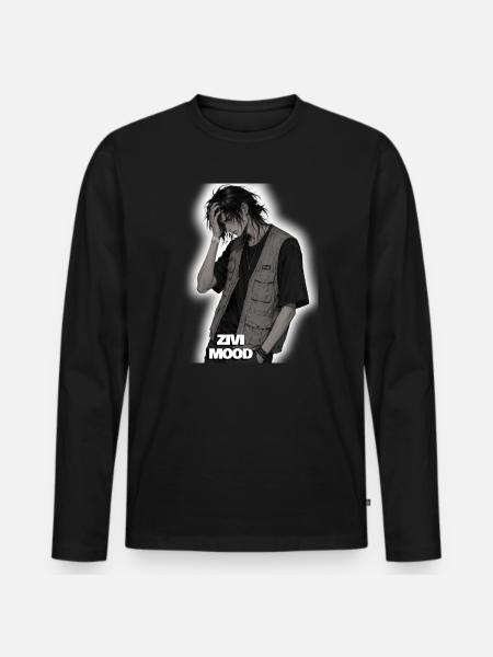 ZIVI Mood Streetwear Vest - Men's Premium Organic Long Sleeve Shirt - black