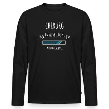 Chirurg Ausbildung Medizinstudium Arzt Medizin  - Männer Premium Bio Langarmshirt - Schwarz - Vorne - Nico (187cm)