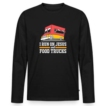 Camion de Snacks Food - T-shirt manches longues Premium bio Homme - noir - Devant - Nico (187cm)