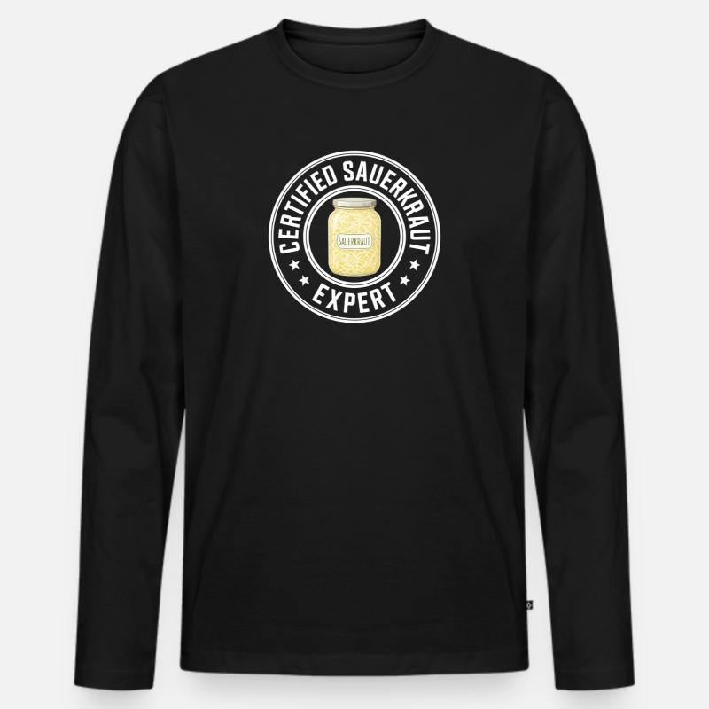 Sauerkraut Experte Sauerkohl Geschenk - Männer Premium Bio Langarmshirt - Schwarz
