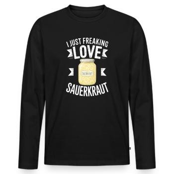 Cadeau allemand de choucroute - T-shirt manches longues Premium bio Homme - noir - Devant - Nico (187cm)