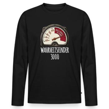 Wahrheit Finder Tacho - Männer Premium Bio Langarmshirt - Schwarz - Vorne - Nico (187cm)
