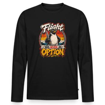 Pingouin combatif : Jamais une option - T-shirt manches longues Premium bio Homme - noir - Devant - Nico (187cm)