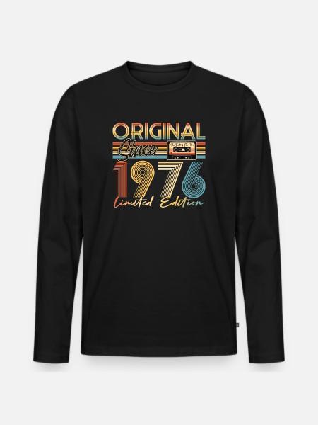 50th birthday, 50 years - Men's Premium Organic Long Sleeve Shirt - black