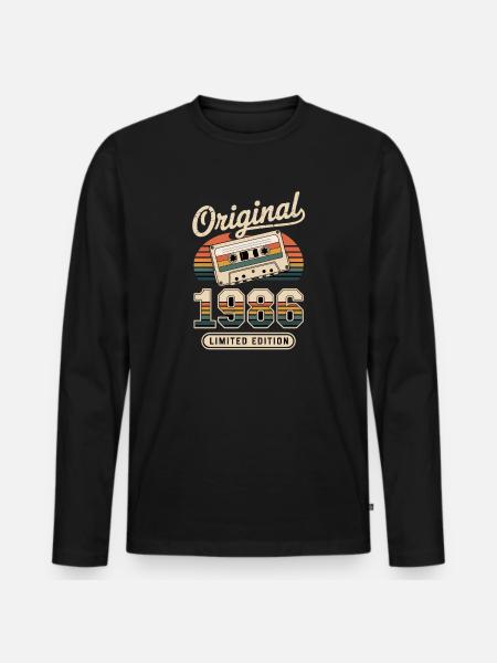 Edition limitée 1986 - T-shirt manches longues Premium bio Homme - noir