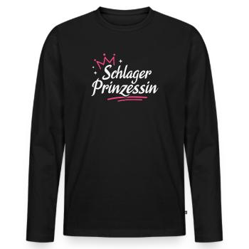 Schlager Prinzessin Schlagerparty - Männer Premium Bio Langarmshirt - Schwarz - Vorne - Nico (187cm)