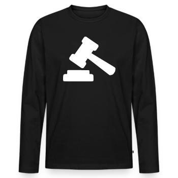 Avocat Droit Droit Avocat Balance Droit Judiciaire - T-shirt manches longues Premium bio Homme - noir - Devant - Nico (187cm)