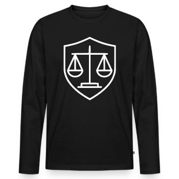 Avocat Droit Droit Avocat Balance Droit Judiciaire - T-shirt manches longues Premium bio Homme - noir - Devant - Nico (187cm)
