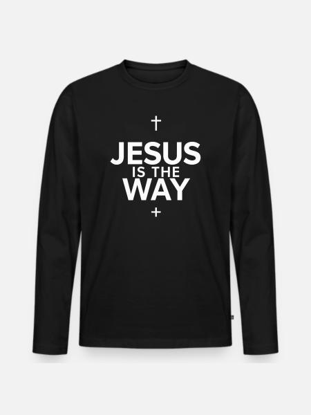 Jésus is the way - Men's Premium Organic Long Sleeve Shirt - black