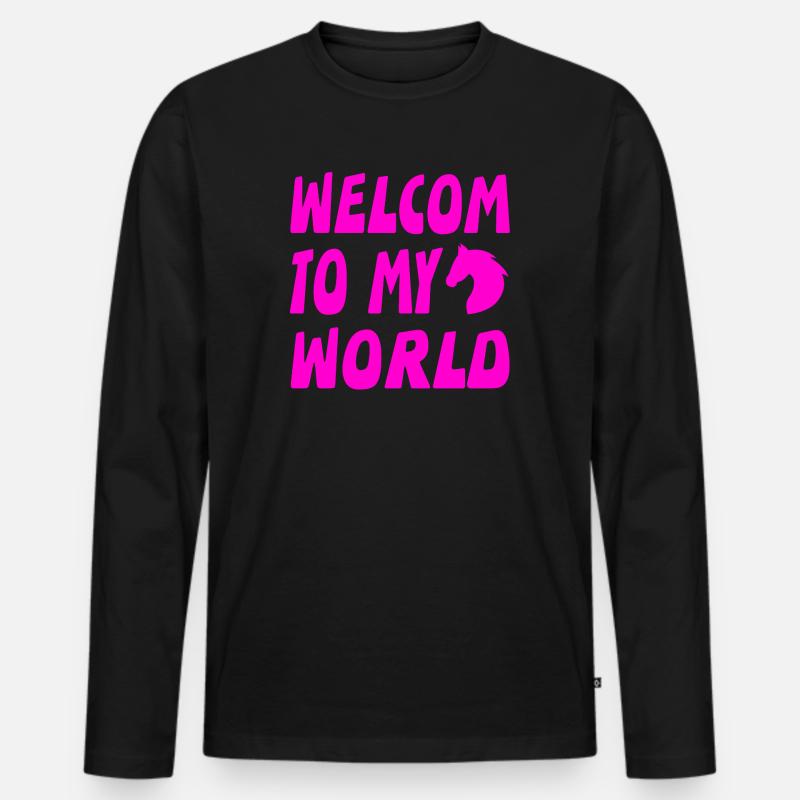 Pferde - Männer Premium Bio Langarmshirt - Schwarz