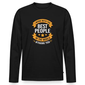 Employee of the Week Employee of the Month - Men's Premium Organic Long Sleeve Shirt - black - Front - Nico (187cm)