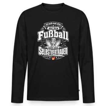 Selbstvertrauen reicht - Männer Premium Bio Langarmshirt - Schwarz - Vorne - Nico (187cm)