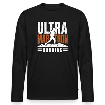 Course d’ultramarathon en détresse - T-shirt manches longues Premium bio Homme - noir - Devant - Nico (187cm)