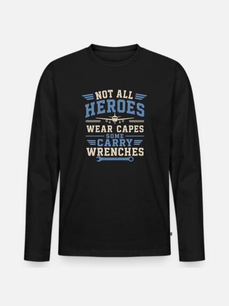 Aircraft Mechanic Aviation Technology Maintenance - Men's Premium Organic Long Sleeve Shirt - black