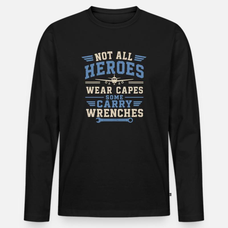 Flugzeugmechaniker Luftfahrt Technik Wartung - Männer Premium Bio Langarmshirt - Schwarz