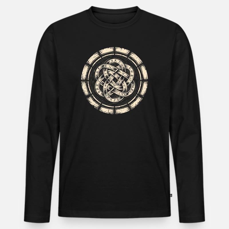 Norse Runes Schild-Patch | Wikingerwappen - Männer Premium Bio Langarmshirt - Schwarz