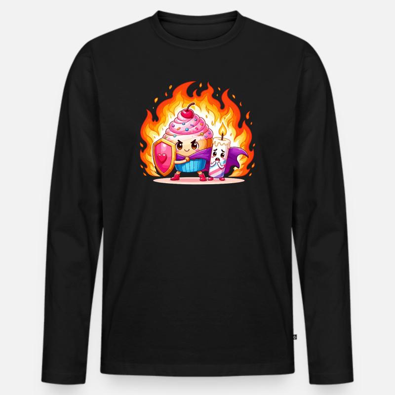 Feuerkuchenhelden Duo - Männer Premium Bio Langarmshirt - Schwarz