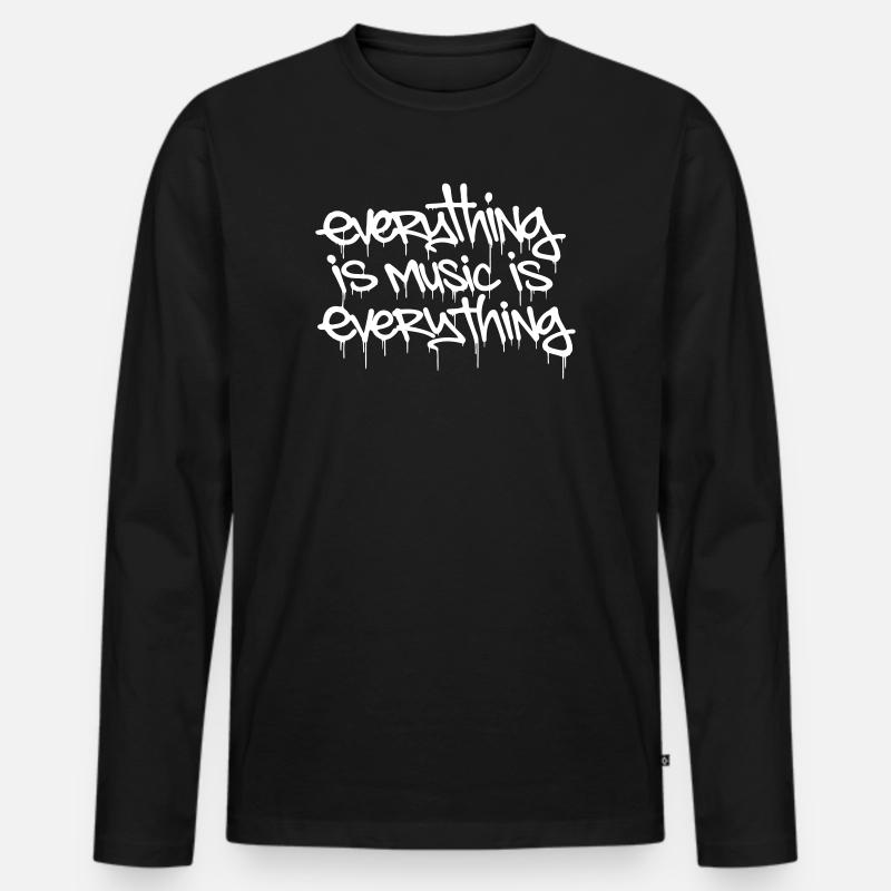 everything is music is everything - Männer Premium Bio Langarmshirt - Schwarz