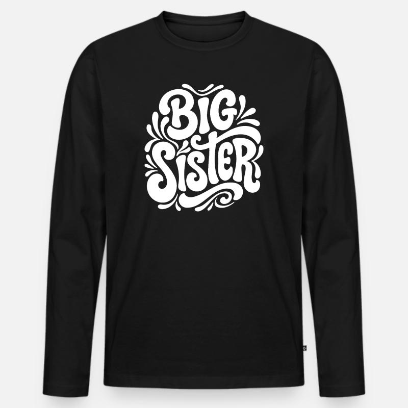 Big Sister Psychedelic Splash - Männer Premium Bio Langarmshirt - Schwarz