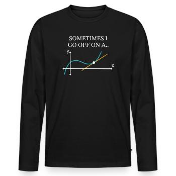 Manchmal schweife ich ab, komische Mathematik - Männer Premium Bio Langarmshirt - Schwarz - Vorne - Nico (187cm)