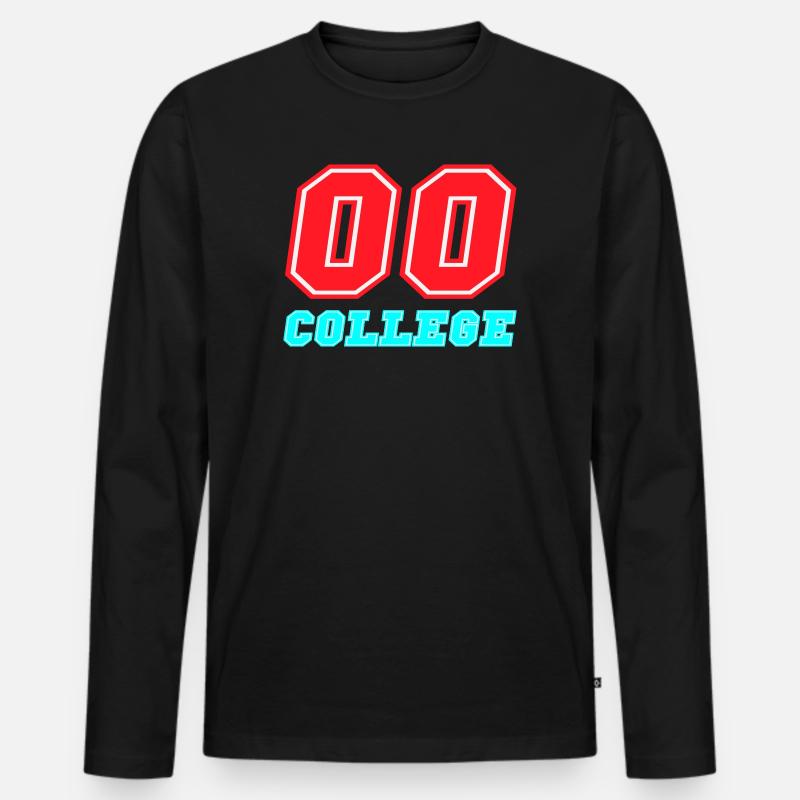 00 College Neon-Emblem - Männer Premium Bio Langarmshirt - Schwarz
