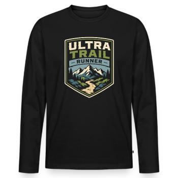 Ultra Trail Runner - Men's Premium Organic Long Sleeve Shirt - black - Front - Nico (187cm)