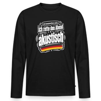 Ich kommentiere nicht, ich rette den Abend... - Männer Premium Bio Langarmshirt - Schwarz - Vorne - Nico (187cm)