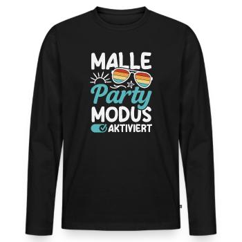 Malle Party Modus Mallorca Urlaub Gruppen - Männer Premium Bio Langarmshirt - Schwarz - Vorne - Nico (187cm)